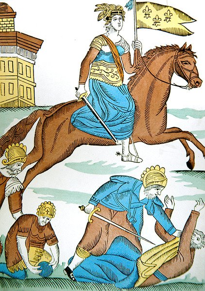 द मेड ऑफ़ ऑरलियन्स, c.1820 (कलर लिथो) द्वारा फ्रेंच स्कूल