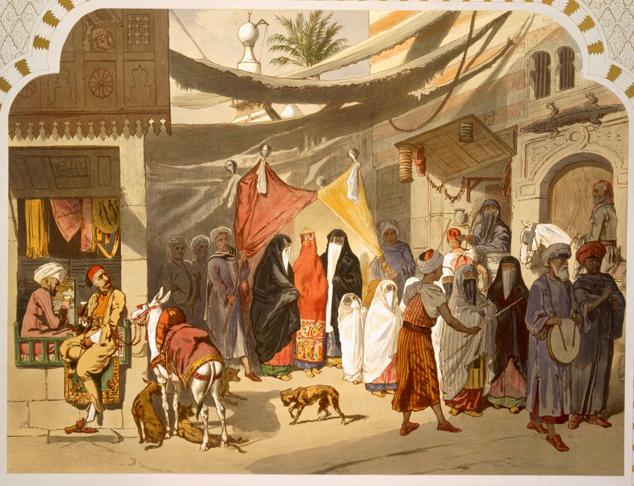 1860 में काहिरा में एक अरब की शादी द्वारा फ्रेंच स्कूल