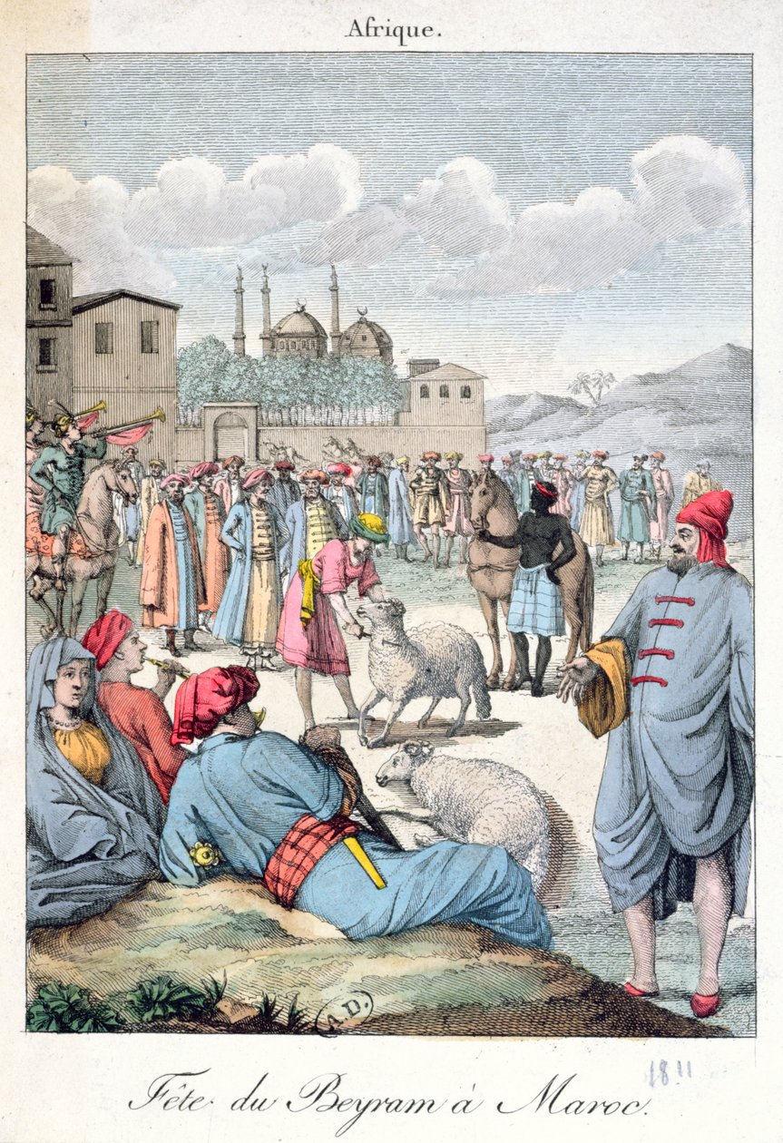 1811 में मोरक्को में मुस्लिम त्योहार ईद-ए-कबीर द्वारा फ्रेंच स्कूल