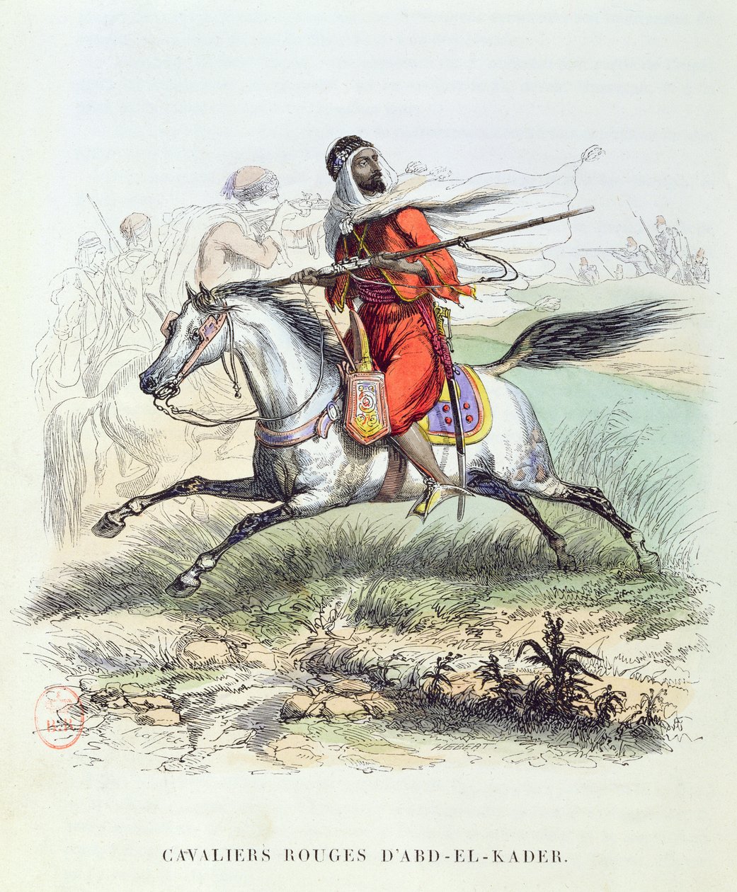 अब्द अल-कादर की लाल कैवलरी, c.1840-45 द्वारा फ्रेंच स्कूल