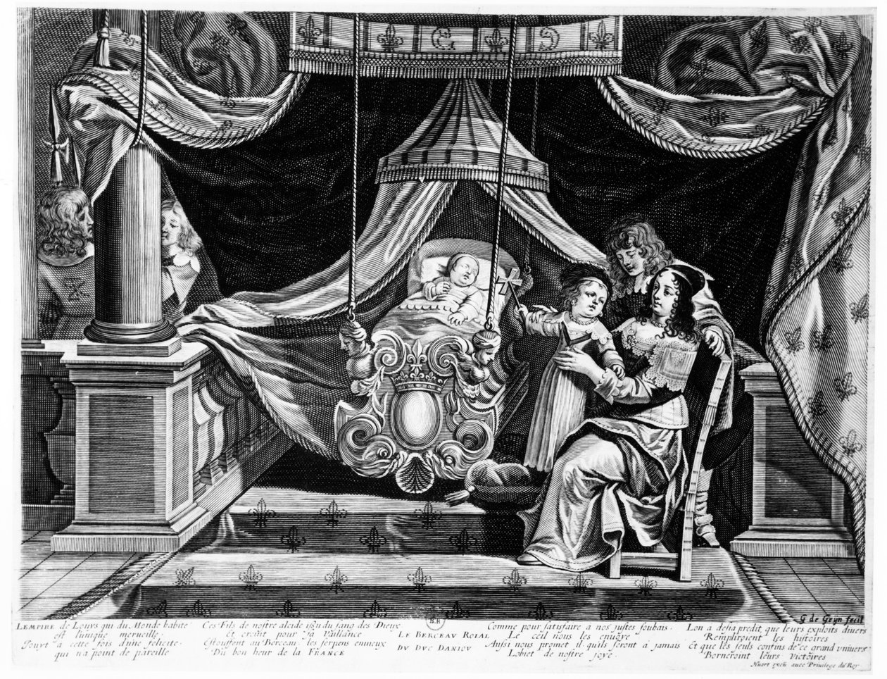 अंजु के ड्यूक की शाही खाट, c.1641 द्वारा फ्रेंच स्कूल