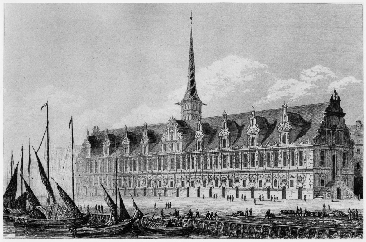 स्टॉक एक्सचेंज, कोपेनहेगन, 1846 द्वारा फ्रेंच स्कूल