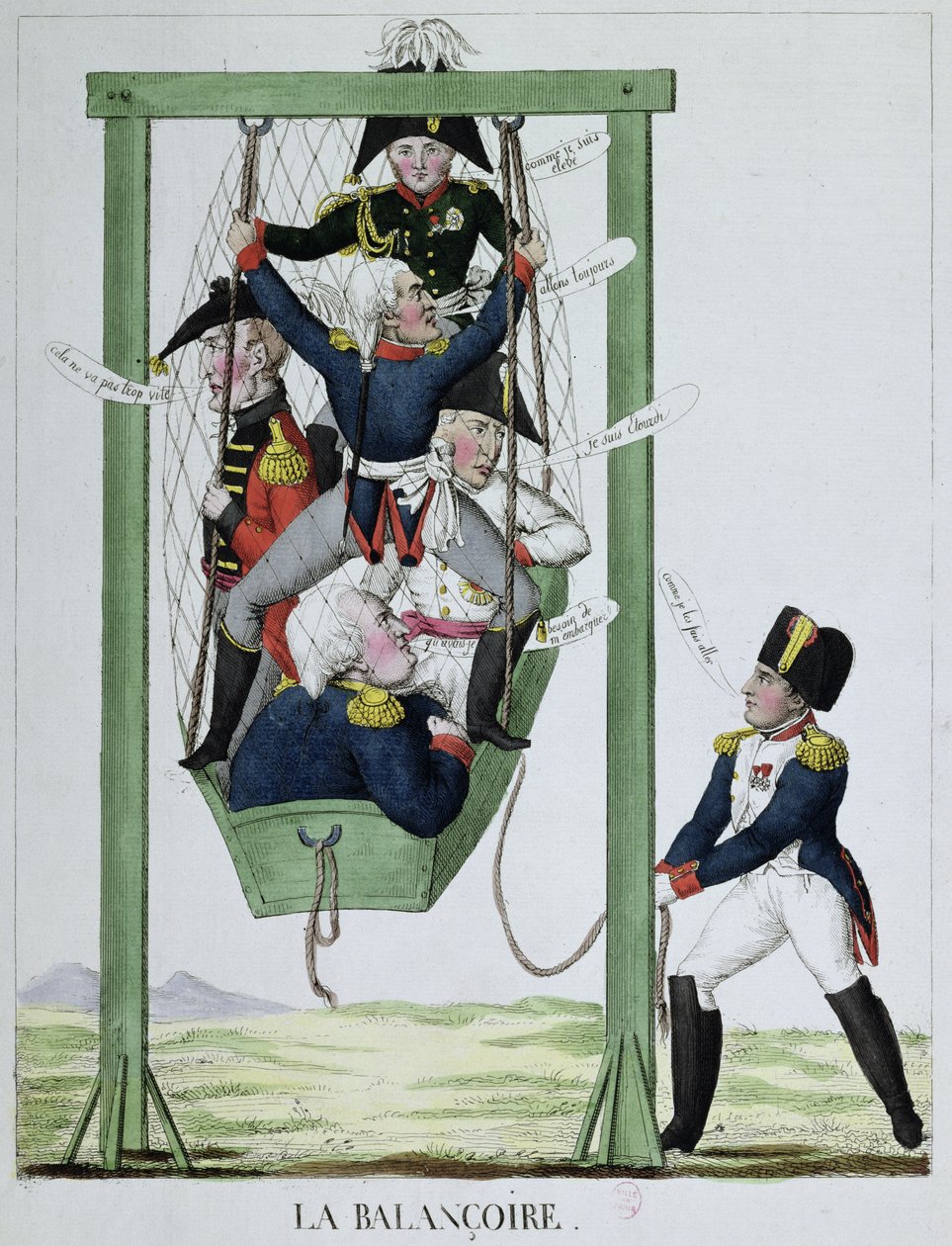 द स्विंग, नेपोलियन का कैरिकेचर (1769-1821), c.1814 द्वारा फ्रेंच स्कूल