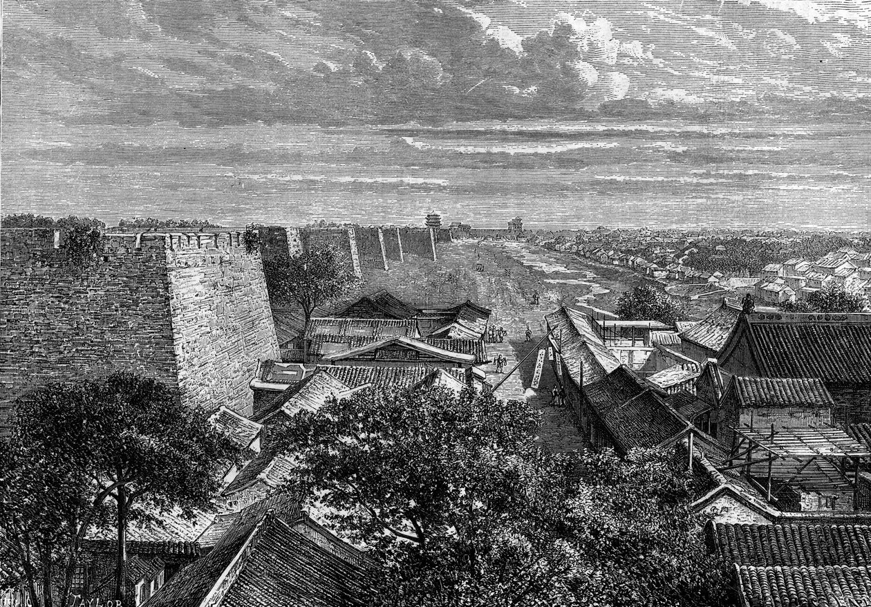 पेकिन, चीन की दीवारें। "युवा जर्नल" में उत्कीर्णन द्वारा फ्रेंच स्कूल