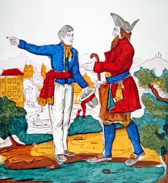 'द वांडरिंग ज्यू', c.1840 (कलर लिथो) द्वारा फ्रेंच स्कूल
