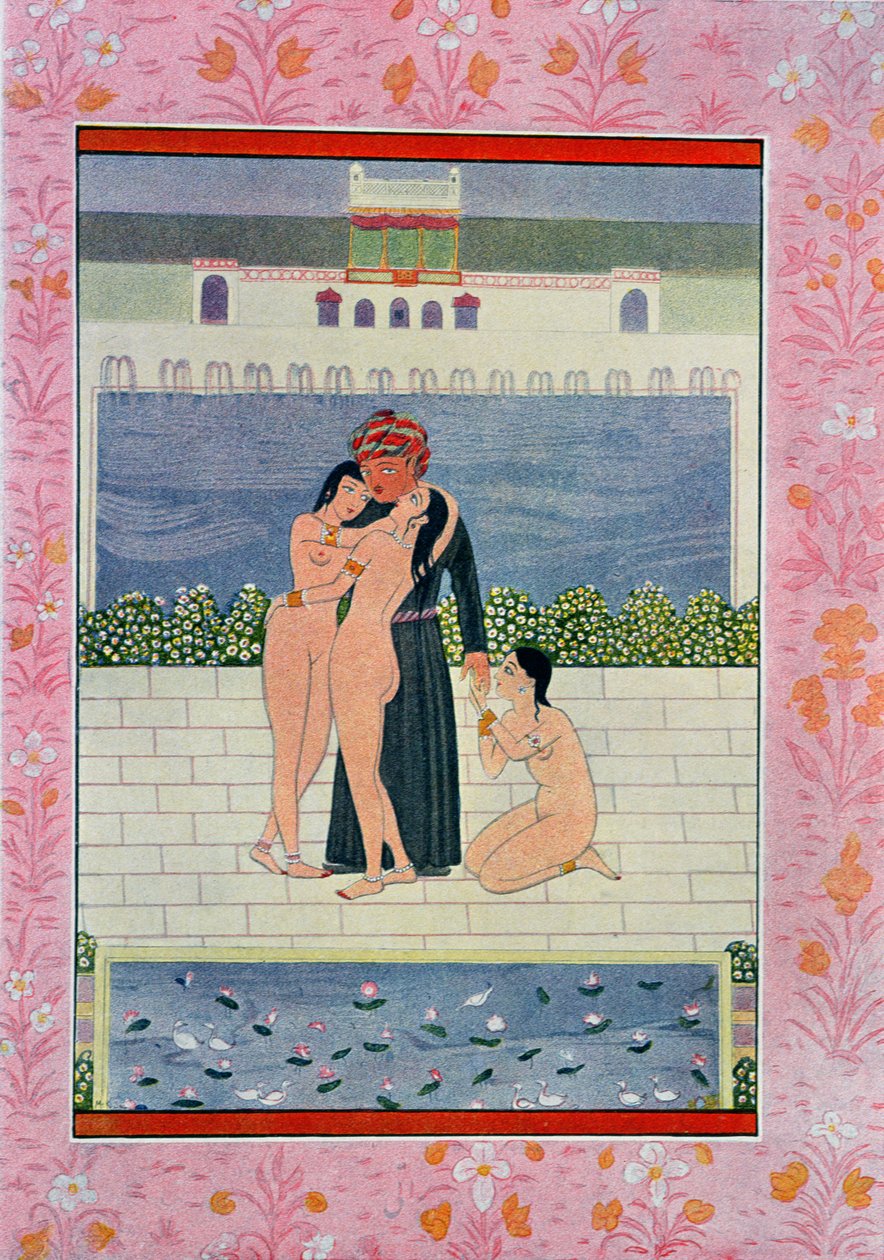 हसन ब्रेड्रेडिन की शादी, द अरेबियन नाइट्स का चित्रण, 1895 (रंग उत्कीर्णन) द्वारा फ्रेंच स्कूल