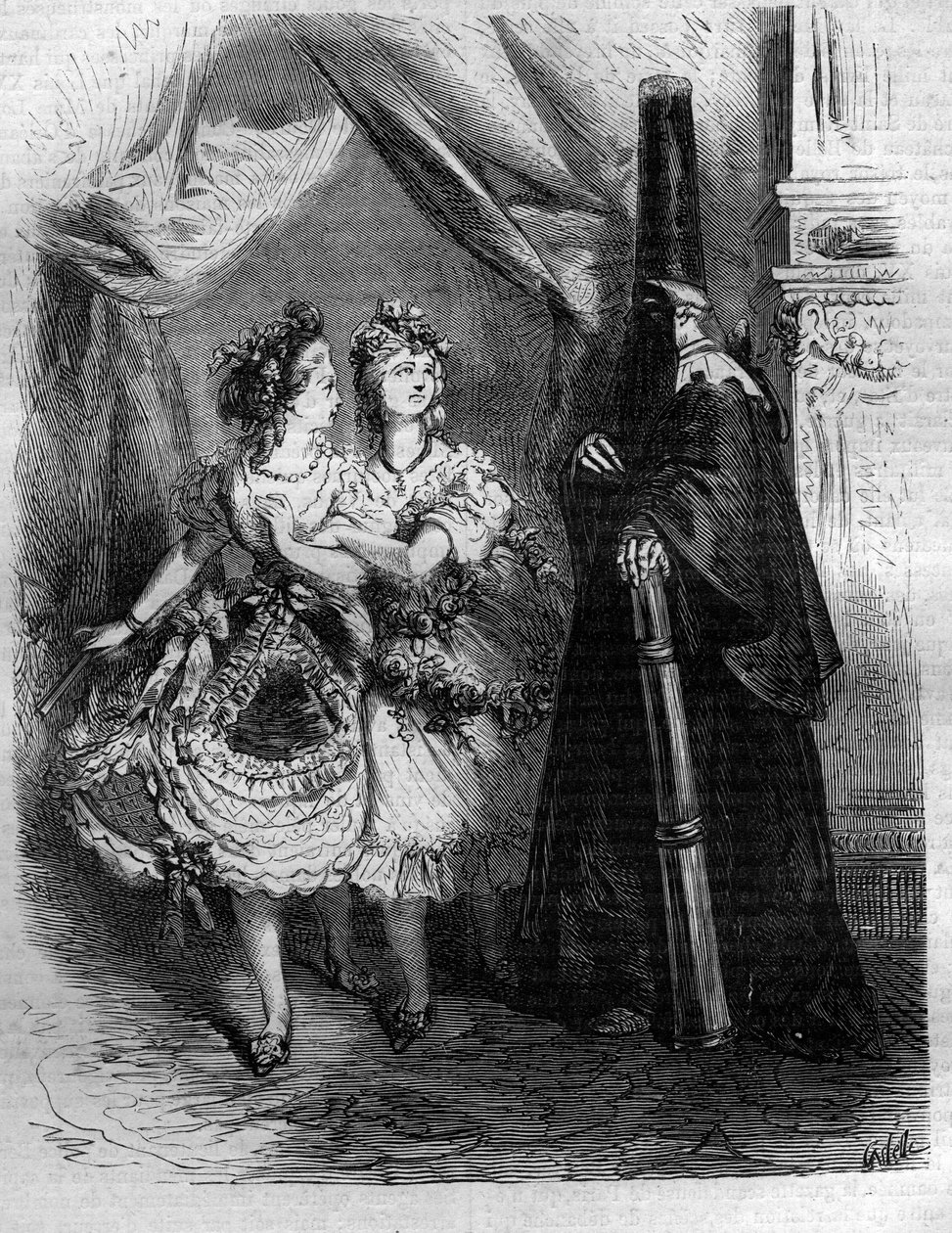 फ्रांस के राजा लुई XV के "हरम" की बेटियों ने बिएन-ऐम (1710-1774) कहा। मौरिस लाचत्रे द्वारा "हिस्टोइरे डेस पेप्स-रोइस-क्वीन एंड एम्पीयरर्स थ्रू द सेंचुरी" में उत्कीर्णन द्वारा फ्रेंच स्कूल