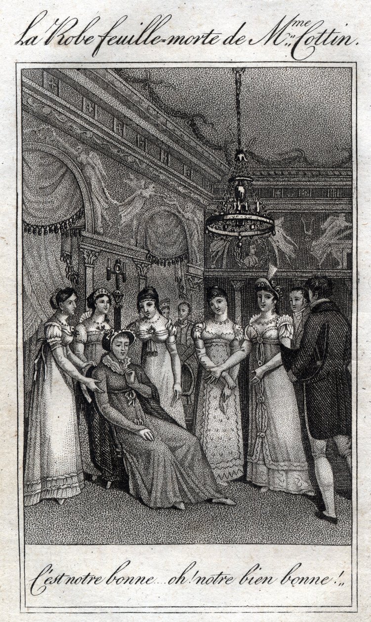 मैडम कॉटिन (सोफी कॉटिन रोस्टैंड) (1770-1807) फ्रांसीसी लेखक की मृत पत्ती की पोशाक। द्वारा फ्रेंच स्कूल