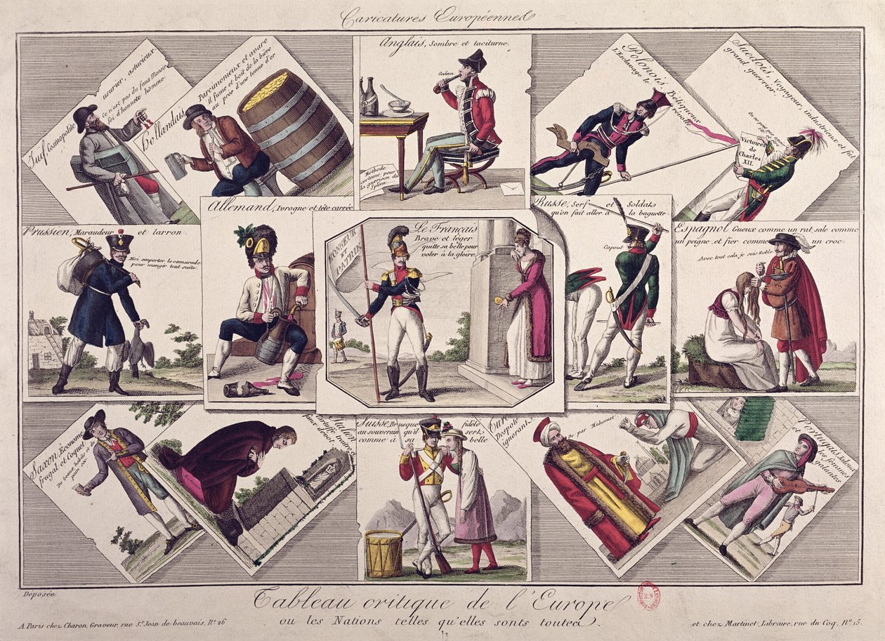 यूरोप के विभिन्न लोग, c.1810 द्वारा फ्रेंच स्कूल