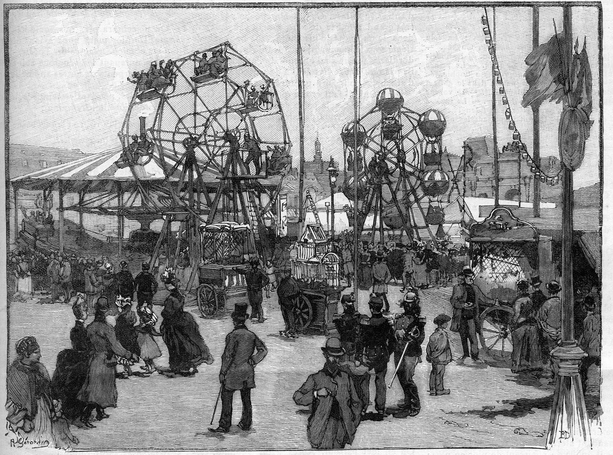 1888 में पेरिस में त्योहार के खेल। द्वारा फ्रेंच स्कूल