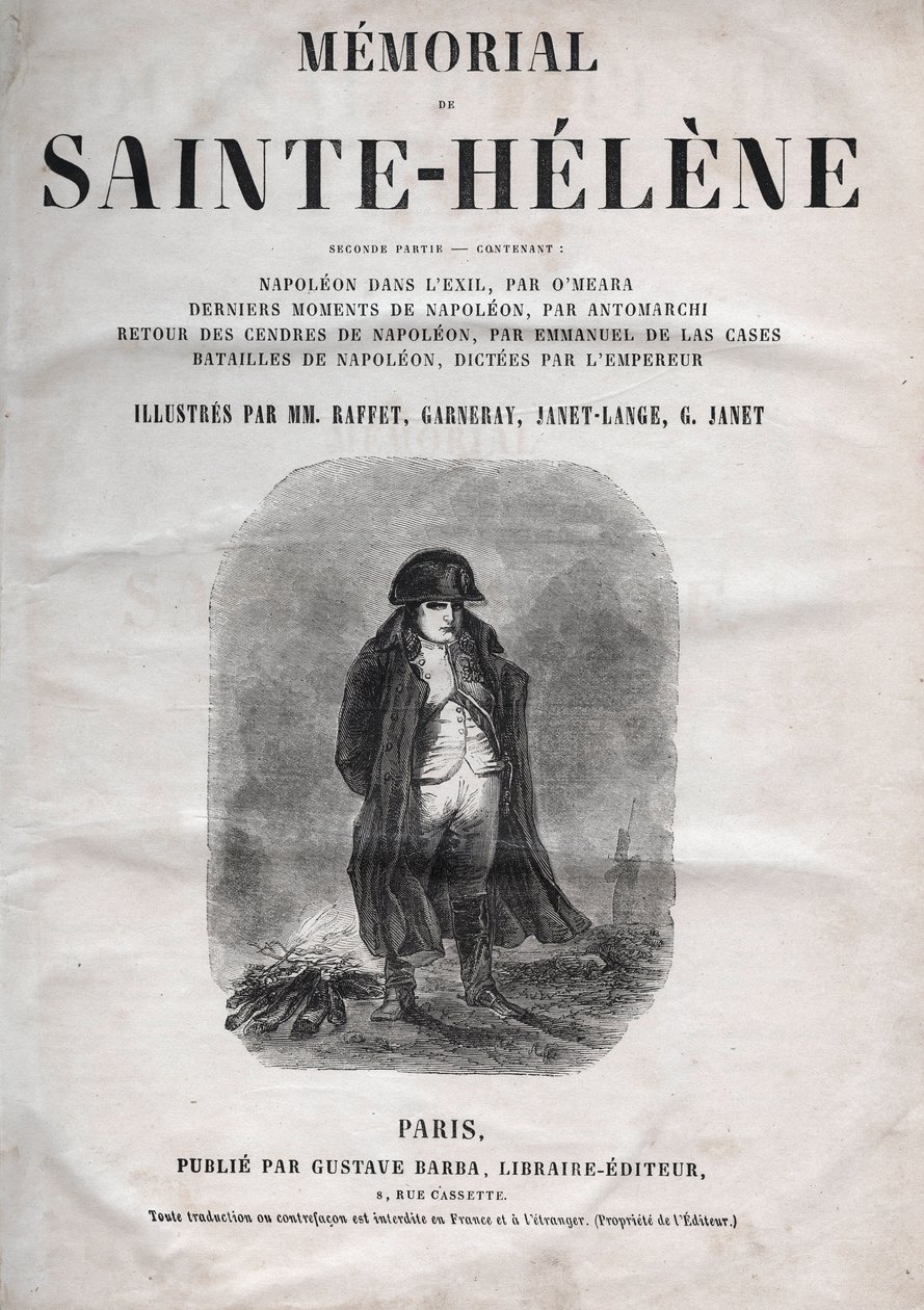 काउंट इमैनुएल डी लास केसेस (1766-1842) (सेंट हेलेन) द्वारा सेंट हेलेन का स्मारक - नेपोलियन ए सैंट-हेलेन - 1860 का संस्करण द्वारा फ्रेंच स्कूल