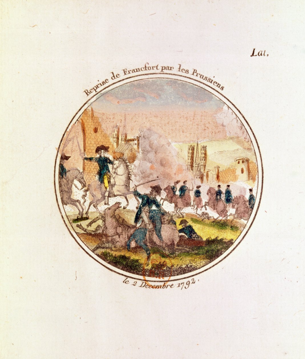 2 दिसंबर 1792 को प्रशियाियों द्वारा फ्रैंकफर्ट का पुन: प्रकाशन द्वारा फ्रेंच स्कूल
