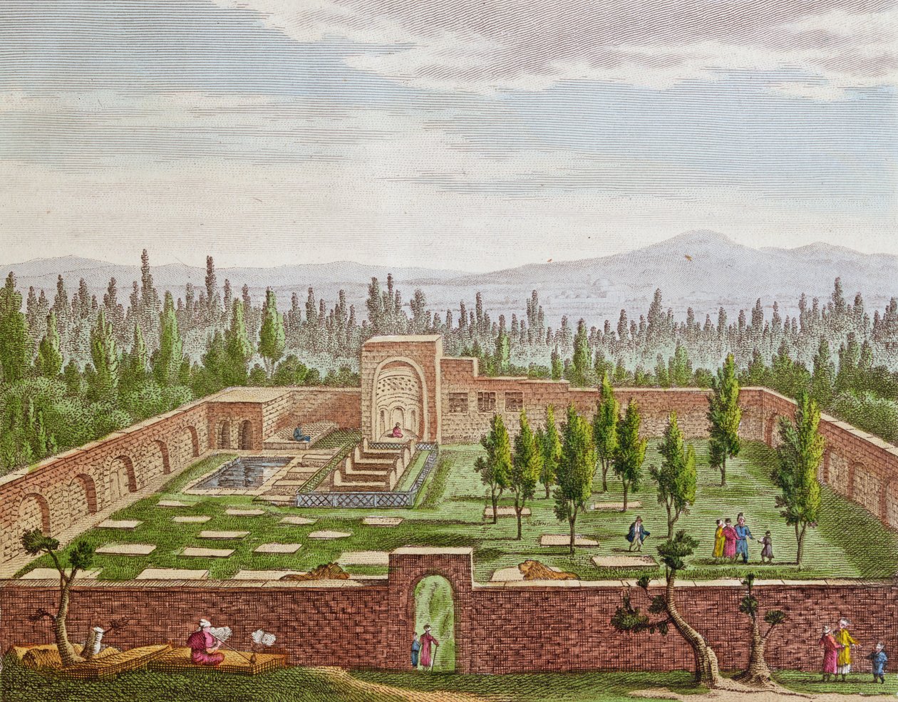 शिराज में महान फ़ारसी कवि हाफ़िज़ शिराज़ी की कब्र (सी। 1325-सी .133) द्वारा फ्रेंच स्कूल