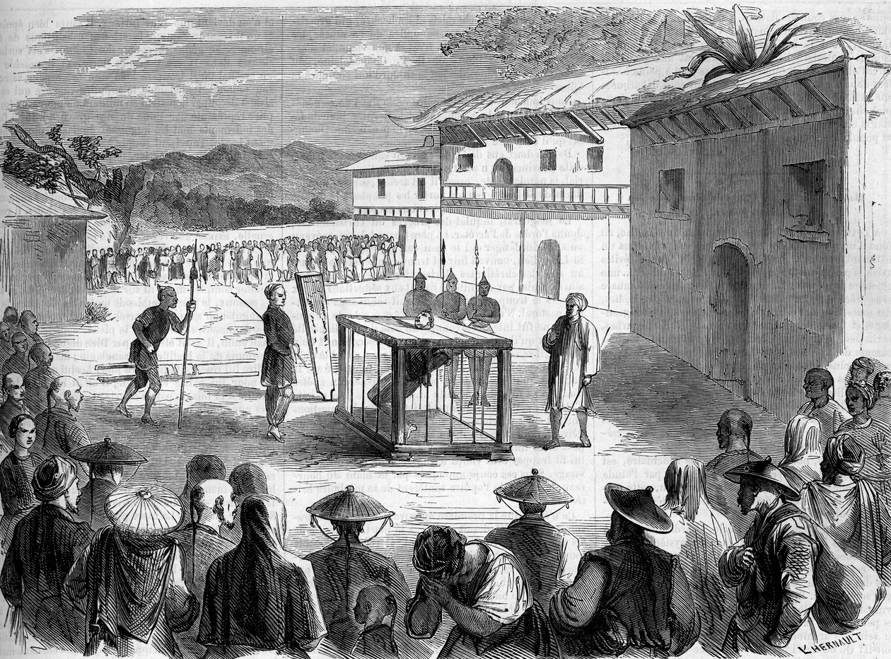 फादर अगस्टे चैपडेलाइन (1814-1856) द्वारा अत्याचार का सामना करना पड़ा; चीन में कैथोलिक पादरी और मिशनरी, क्वांग सी प्रांत (क्वांग-सी) द्वारा फ्रेंच स्कूल