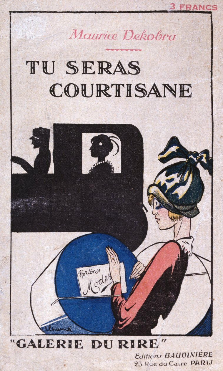Tu Seras Courtisane, मॉरिस डेकोबरा (1885-1973) के एक उपन्यास का कवर, एडिशन बौदिनीयर द्वारा पेरिस 1926 में प्रकाशित द्वारा फ्रेंच स्कूल