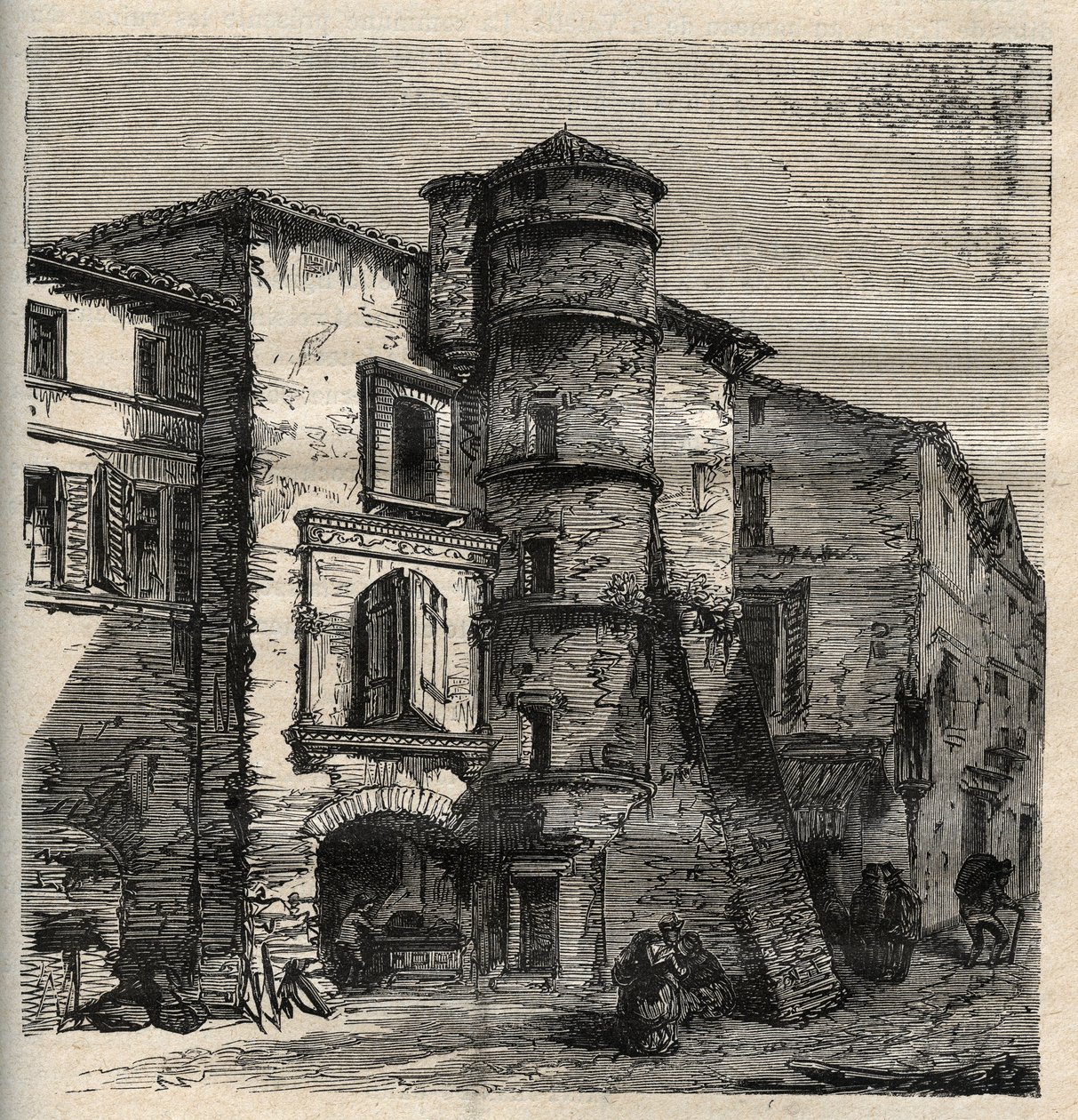 Uzes - le vieux शैटॉ -गार्ड - फ़्रांस - "" PATRIE "" में उत्कीर्णन - लुसिएन हर्ड द्वारा 6 खंडों में फ्रांस का PECTUREQUIREQUE विवरण - 19 वीं शताब्दी का अंत द्वारा फ्रेंच स्कूल