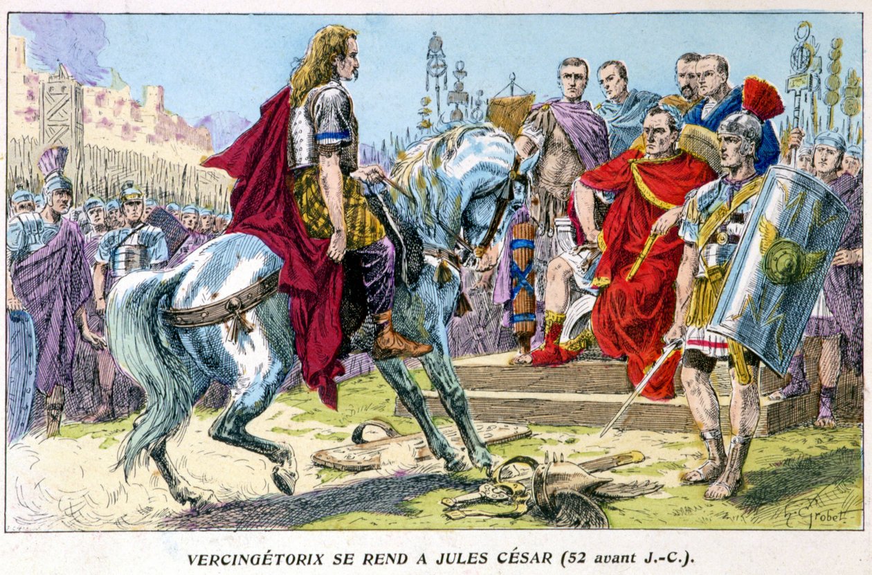Vercingetorix जूलियस सीज़र (52 ईसा पूर्व) को जाता है द्वारा फ्रेंच स्कूल