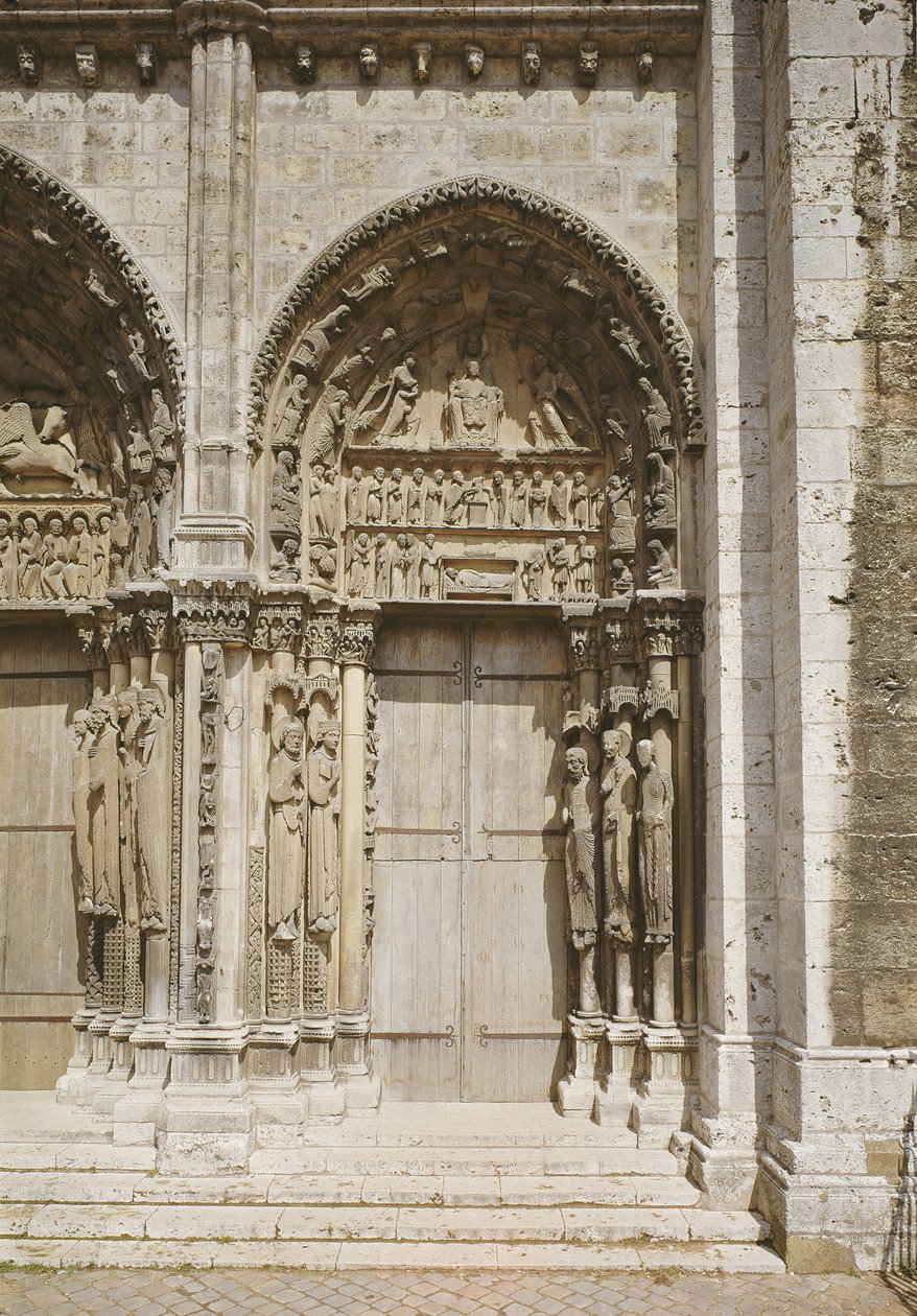 रॉयल पोर्टल के दक्षिण द्वार का दृश्य, c.1145-50 द्वारा फ्रेंच स्कूल