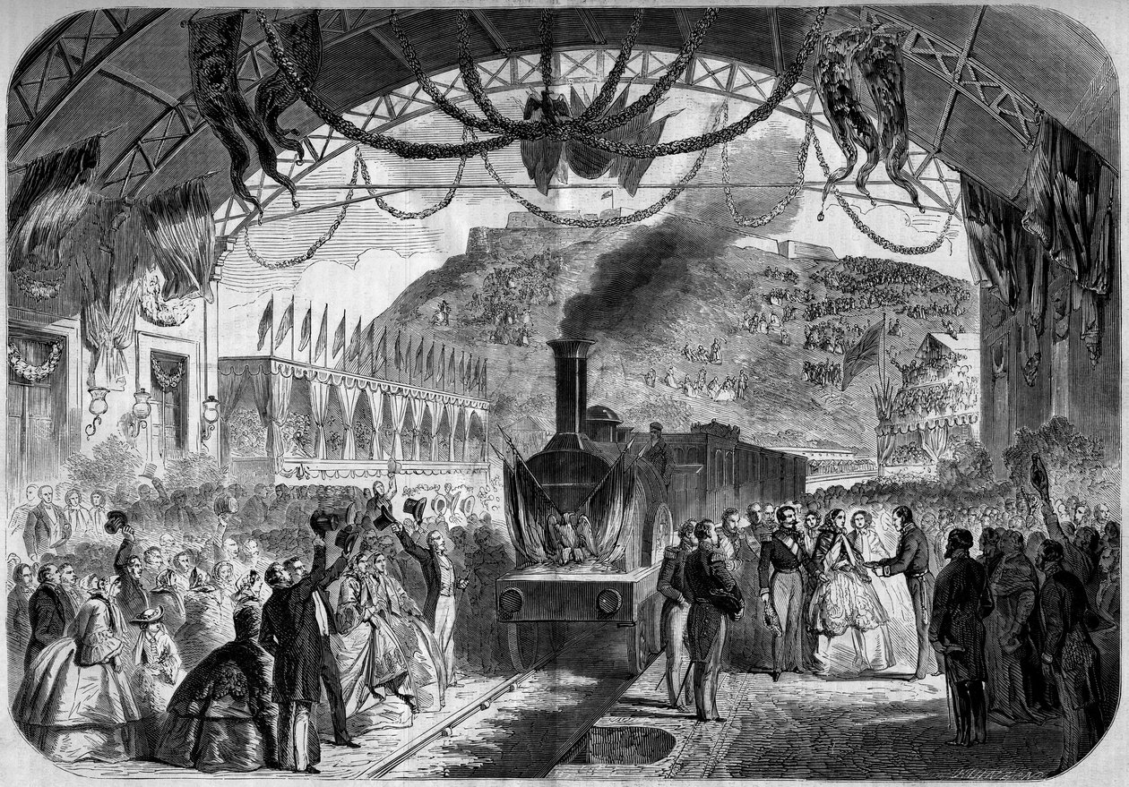 नेपोलियन III (1808-1873) और सम्राट यूजिनी (1826-1920) की चेरबर्ग (मांचे, 50) की यात्रा द्वारा फ्रेंच स्कूल