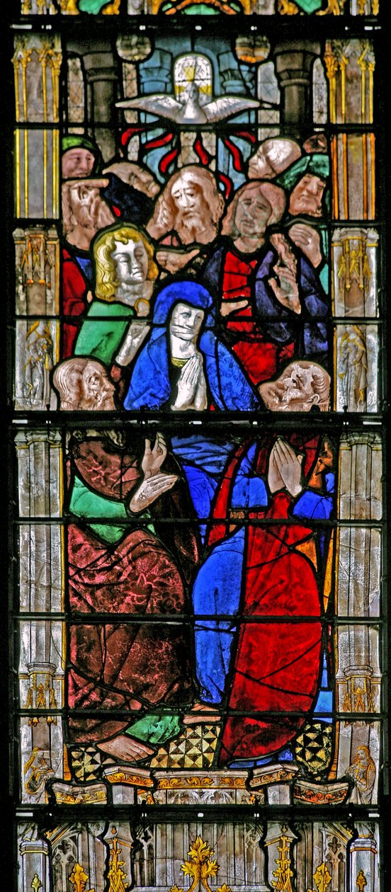Pentecost को दर्शाती विंडो w8 द्वारा फ्रेंच स्कूल