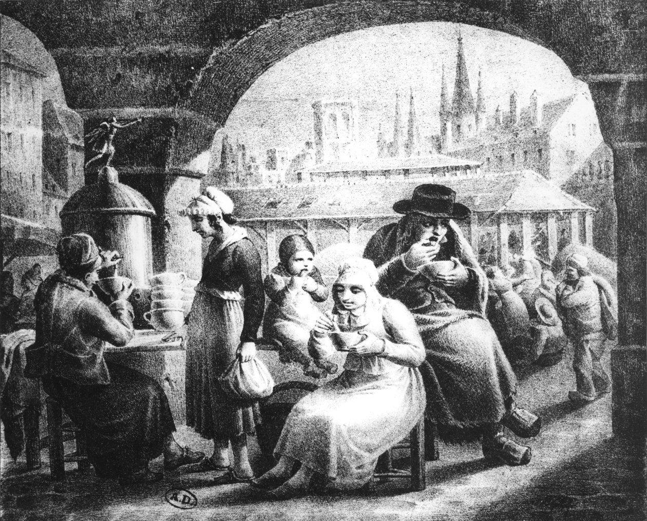 कॉफी बेचने वाली महिला, सी। 1820 द्वारा फ्रेंच स्कूल