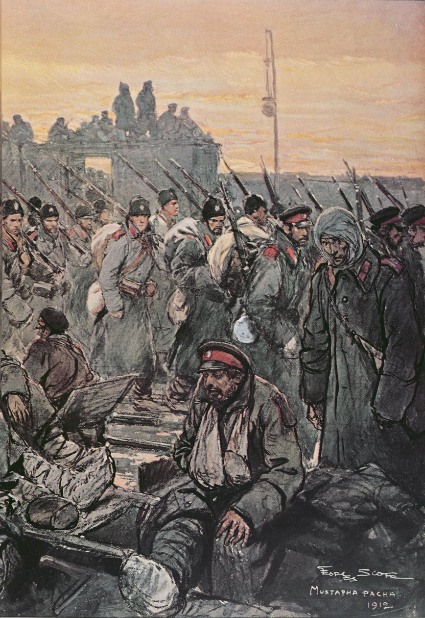 बाल्कन अभियानों के दौरान घायल हुए बुल्गारियाई सैनिक 1912-13 द्वारा फ्रेंच स्कूल