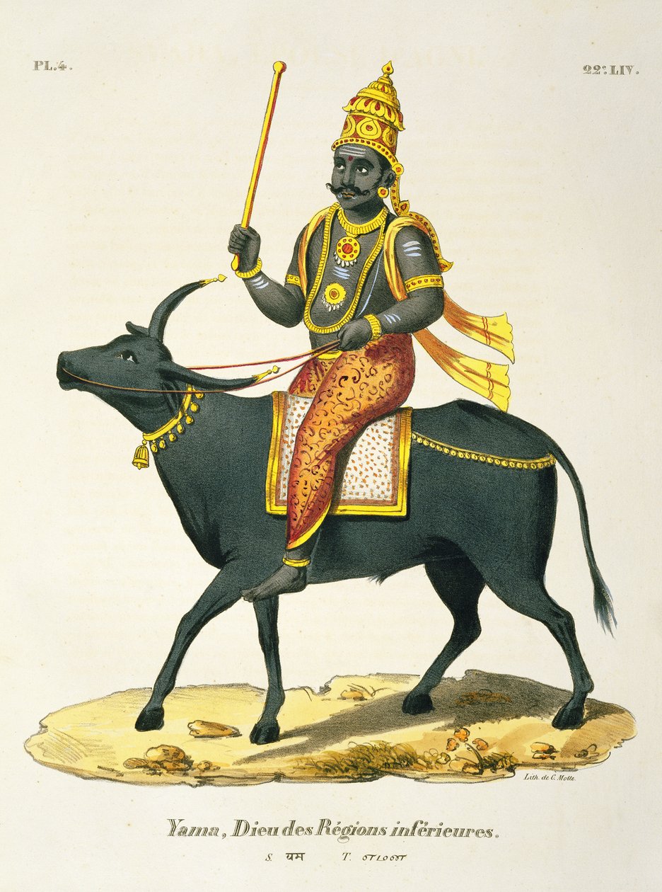 सी। डी मोट्टे (1785-1836) द्वारा उत्कीर्ण यम ऑफ द इनविजिबल वर्ल्ड के देवता यम द्वारा फ्रेंच स्कूल