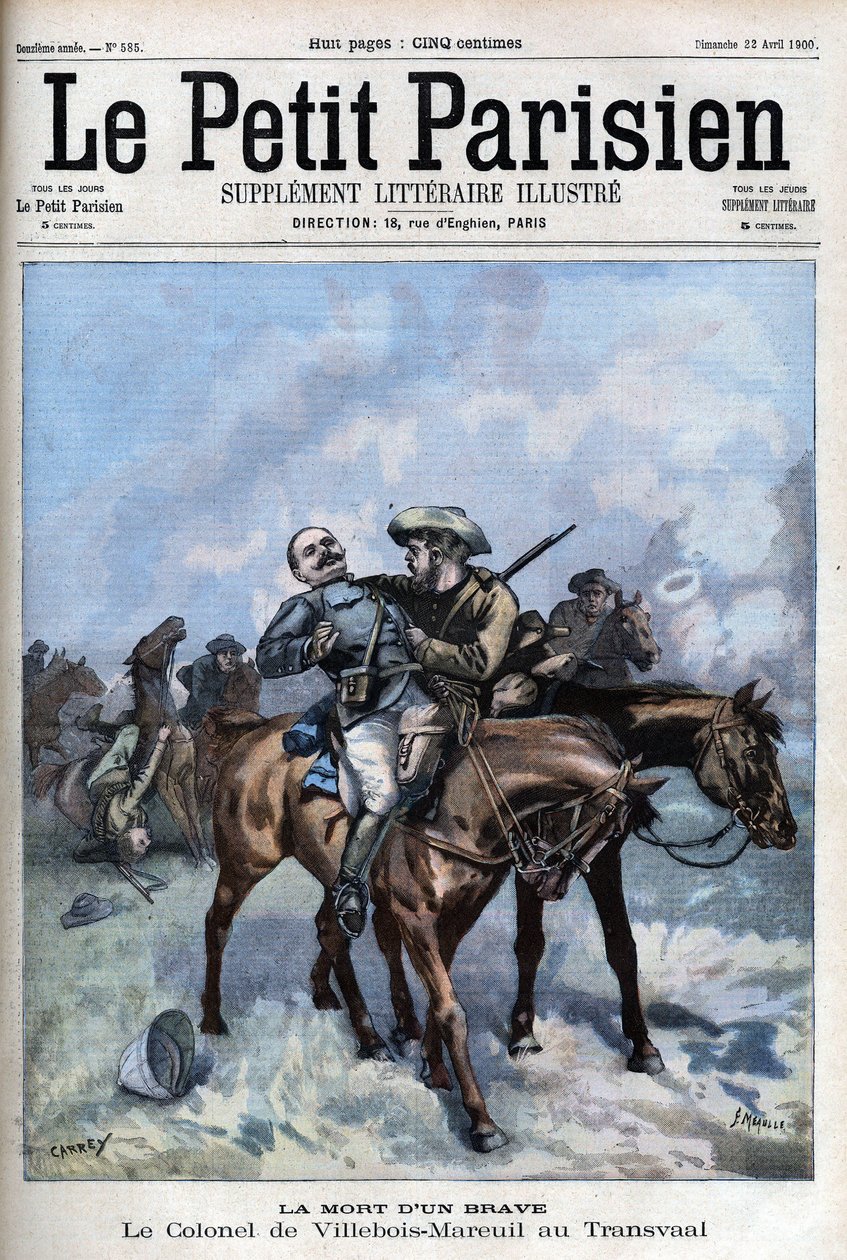 बोअर्स के युद्ध (1899-1902) के दौरान जनरल विलेबोइस मारेउइल की मृत्यु - " ले पेटिट पेरिसियन" में द्वारा फ्रेंच स्कूल