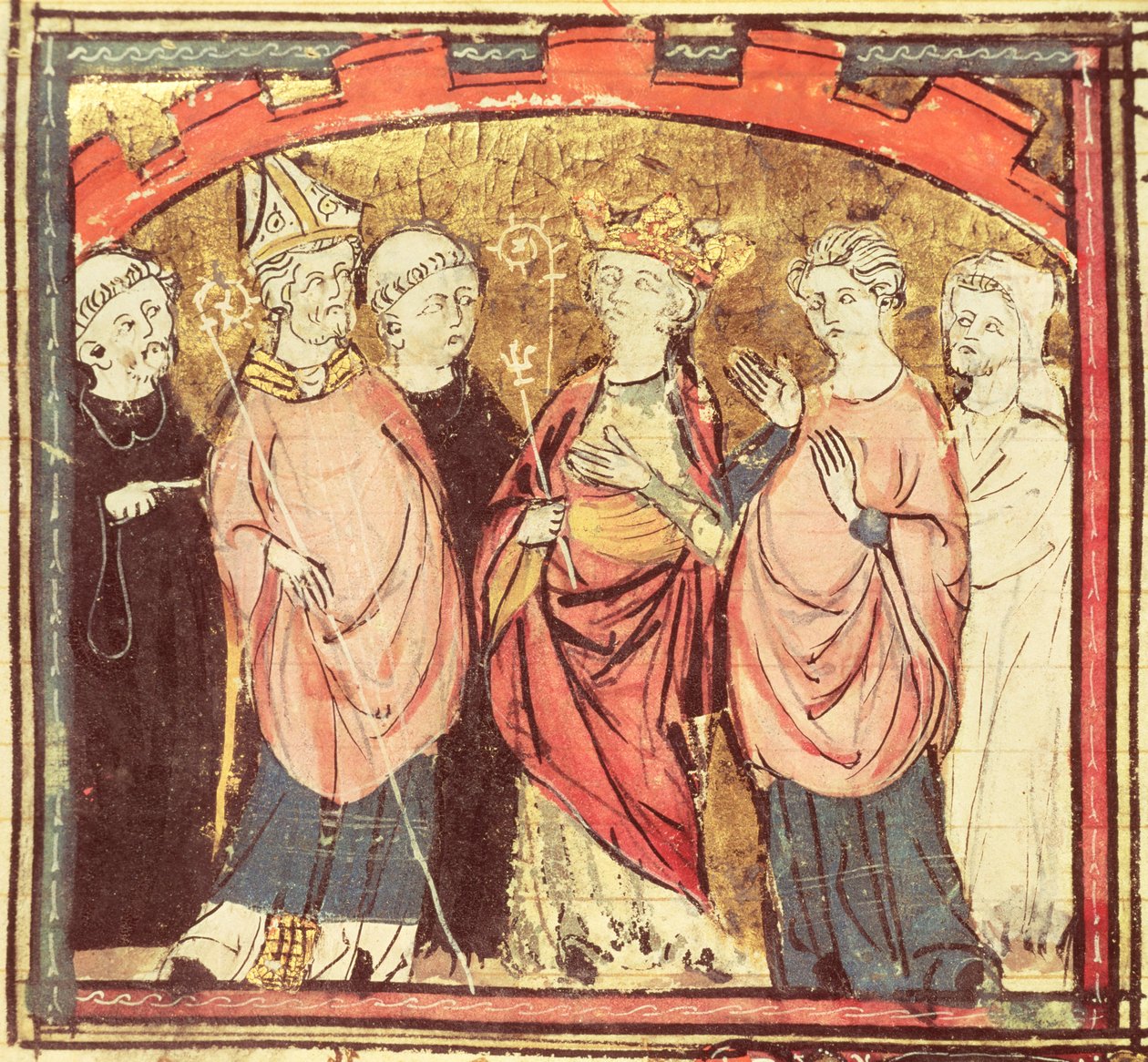 F.73r डेगोबर्ट I (605-39), फ्रांस के राजा, ग्रैंड क्रोनिक्स डे फ्रांस से 1375-79 द्वारा फ्रेंच स्कूल