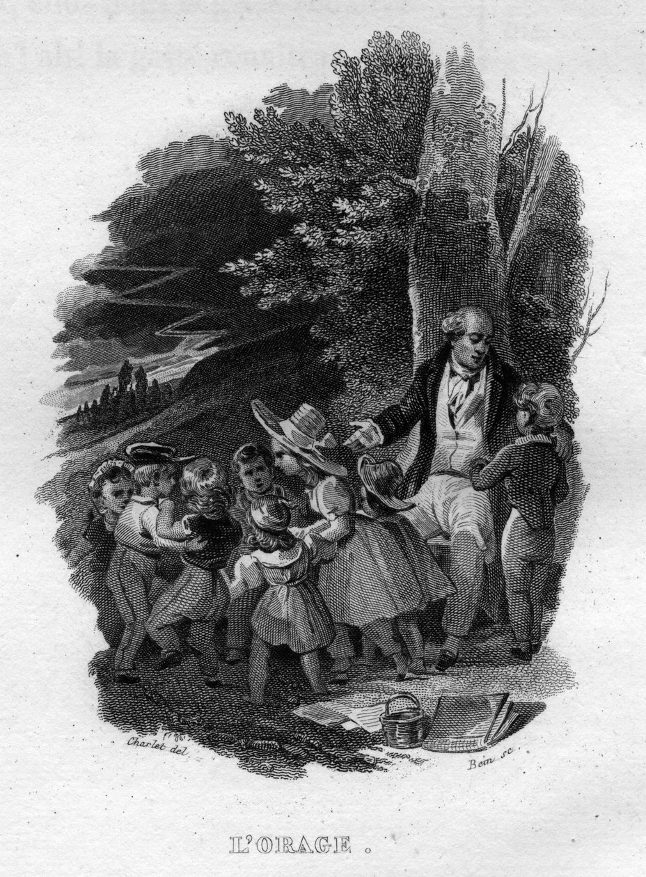 पियरे जीन डे बेरेंजर (1780-1857), फ्रांसीसी कवि और गीतकार द्वारा "" वर्क्स कम्प्लीट "" (1834) में ल ओरेज चैनसन डी बेरेंजर। द्वारा फ्रेंच स्कूल