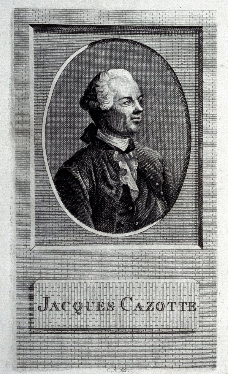 लेखक जैक्स कैज़ोटे का चित्र 1720-1792, 18वीं शताब्दी। द्वारा फ्रेंच मास्टर।
