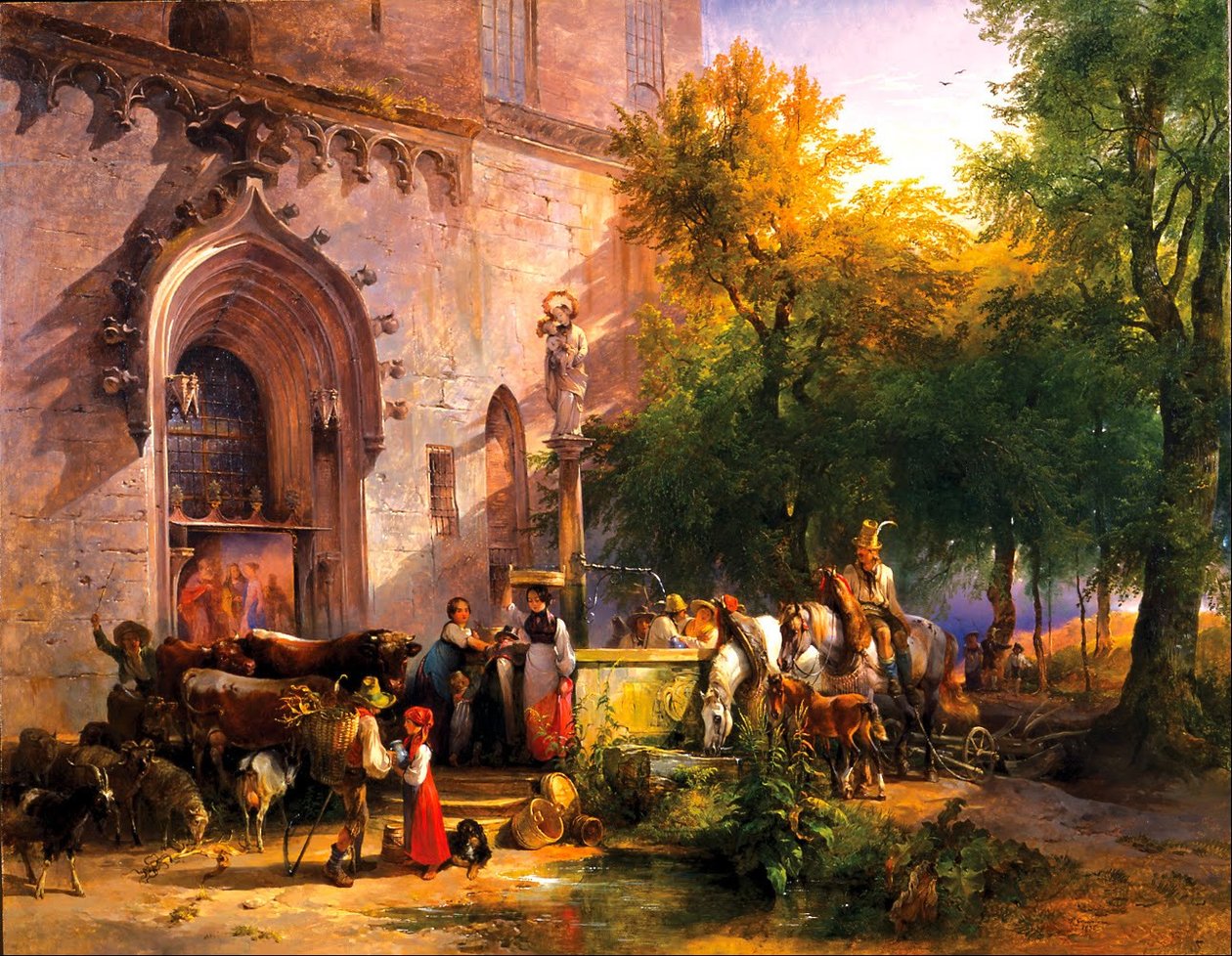 जर्मन: nDeutsch: Am KlosterbrunnennAt मठ का फव्वारा द्वारा फ्रेडरिक गौर्मन