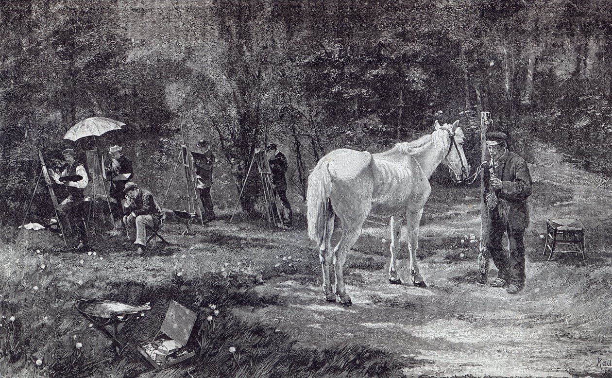 पेशेंट मॉडल, &39;लीजर आवर&39;, 1888 (उत्कीर्णन) से द्वारा फ्रेडरिक कल्मॉर्गन