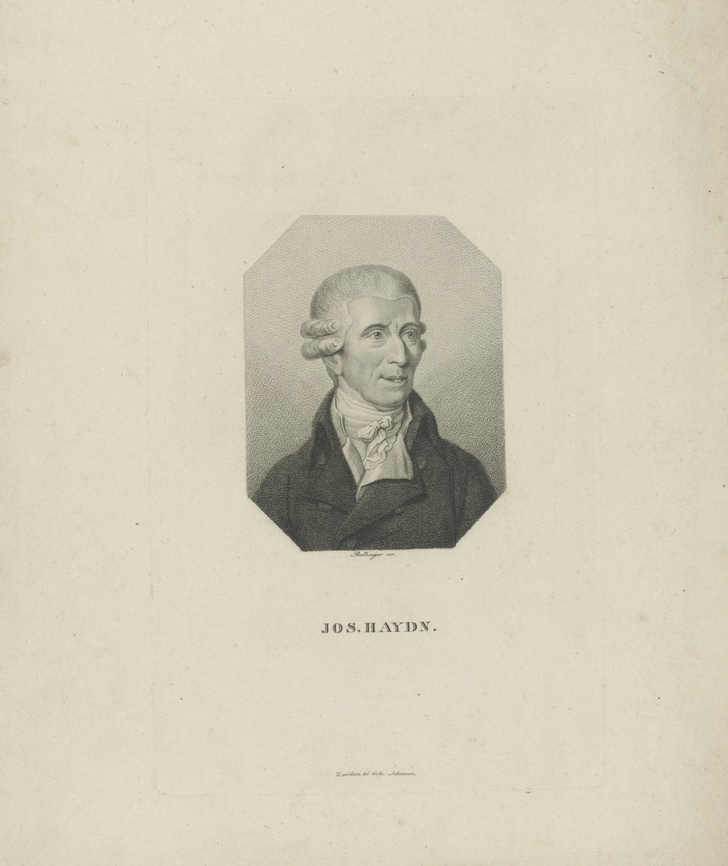 संगीतकार जोसेफ हेडन का चित्रण 1732-1809, 1818। द्वारा फ्रेडरिक विल्हेम बोलिंगर