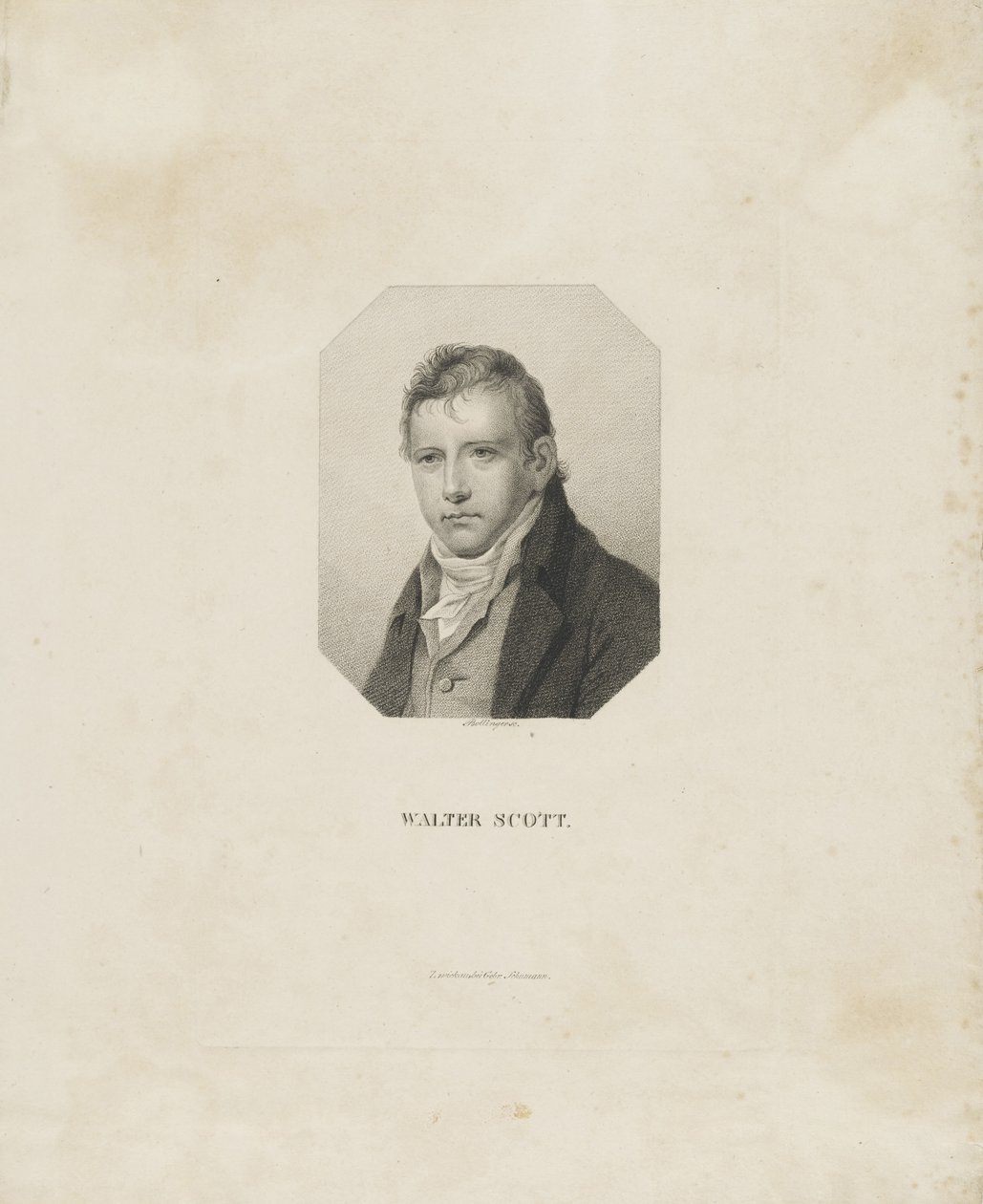 ऐतिहासिक उपन्यासकार और कवि सर वाल्टर स्कॉट 1771-1832, सीए 1825 का चित्रण। द्वारा फ्रेडरिक विल्हेम बोलिंगर