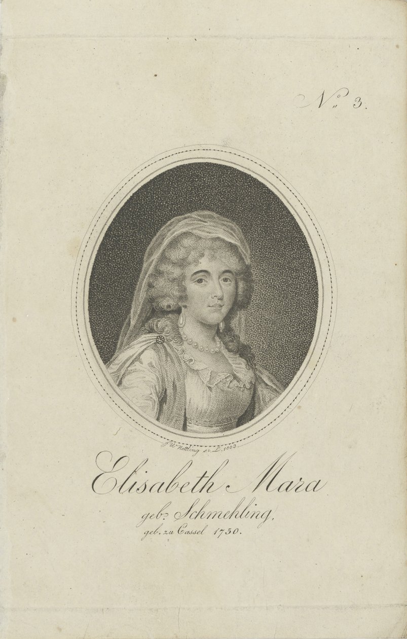 गर्ट्रूड एलिजाबेथ मारा, नी श्मेलिंग 1749-1833, 1803। द्वारा फ्रेडरिक विल्हेम नेटलिंग