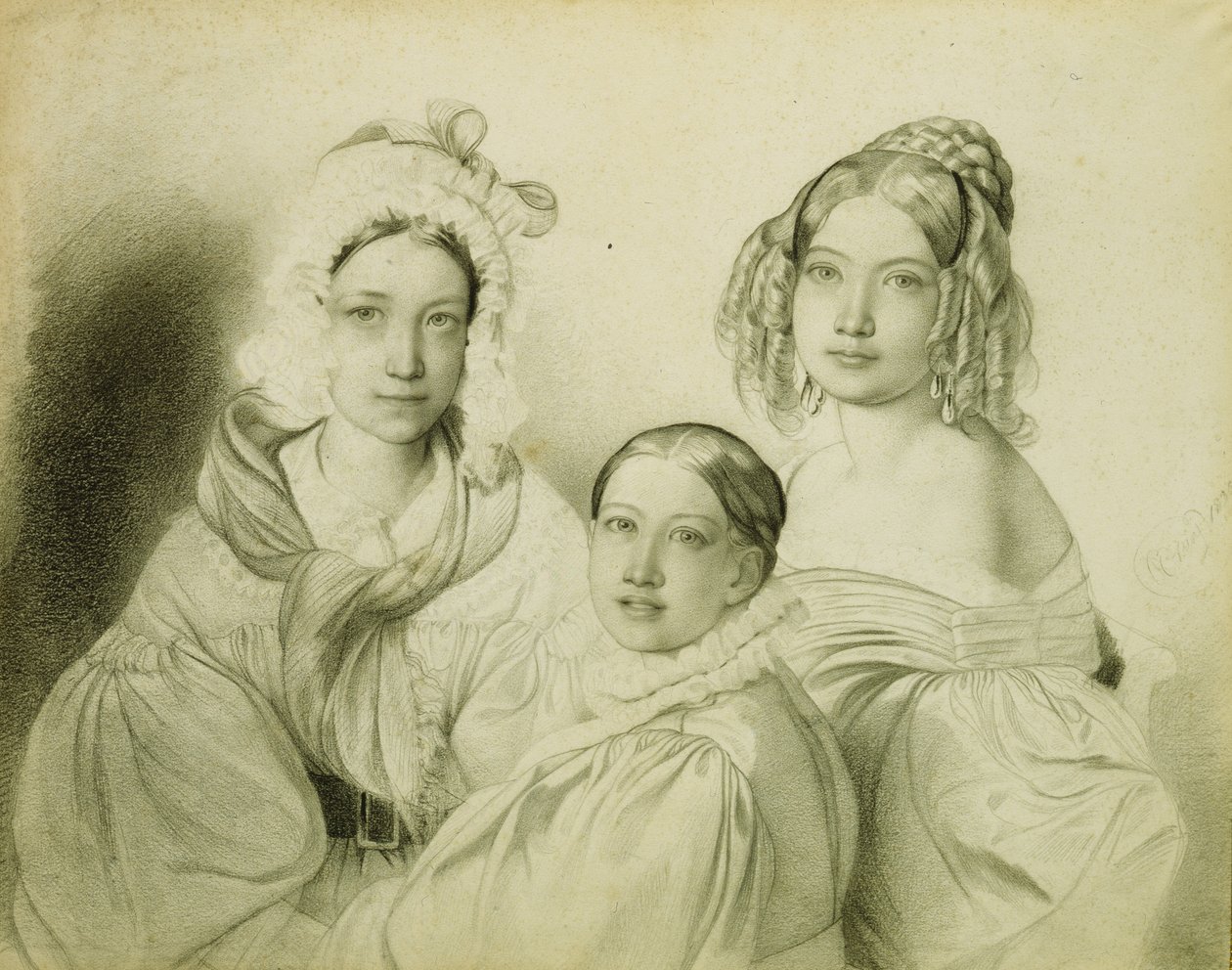 काउंटेसेस प्रैस्कोविया, नादेज़्दा और मारिया व्याज़मेस्की की पोर्ट्रेट, 1835 द्वारा फ्योडोर एंटोनोविच ब्रूनी