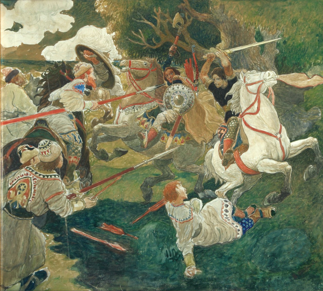 एक युद्ध। रूसी इतिहास का एक दृश्य, 1900-1910 द्वारा फ्योडोर व्लादिमीरोविच शाव्रिन