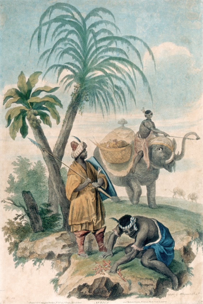 अफ्रीका, c.1790 प्रकाशित (उत्कीर्णन के साथ नक़्क़ाशी) द्वारा जी वैगनर