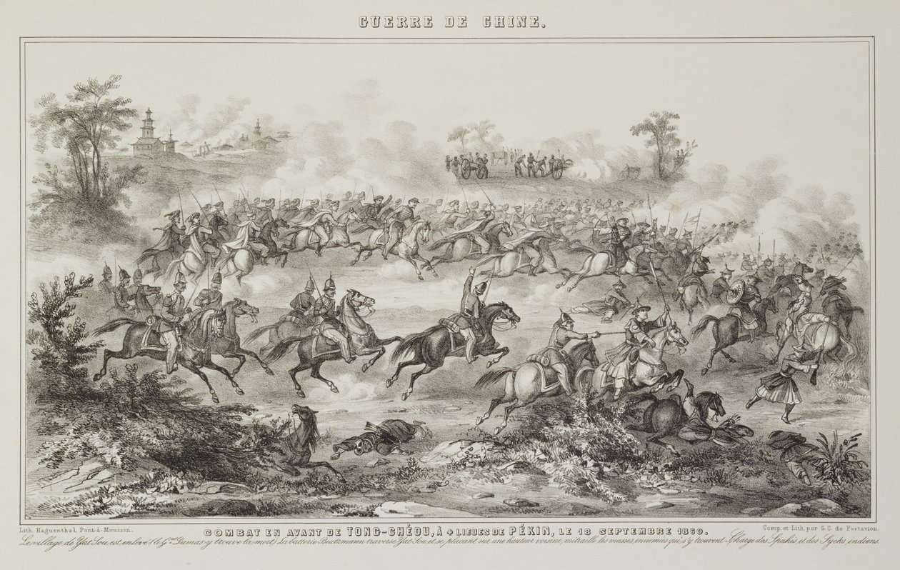 चंग-किआ-ओनांग की लड़ाई, टोंग-चेउ से पहले, 18 सितंबर 1860, द वॉर इन चाइना, 1862 से द्वारा जीसी डे फोर्टेवियन