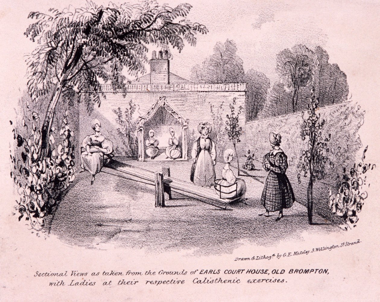 अर्ल्स कोर्ट हाउस, ब्रॉम्पटन, लंदन, c1850 द्वारा जीई मेडले