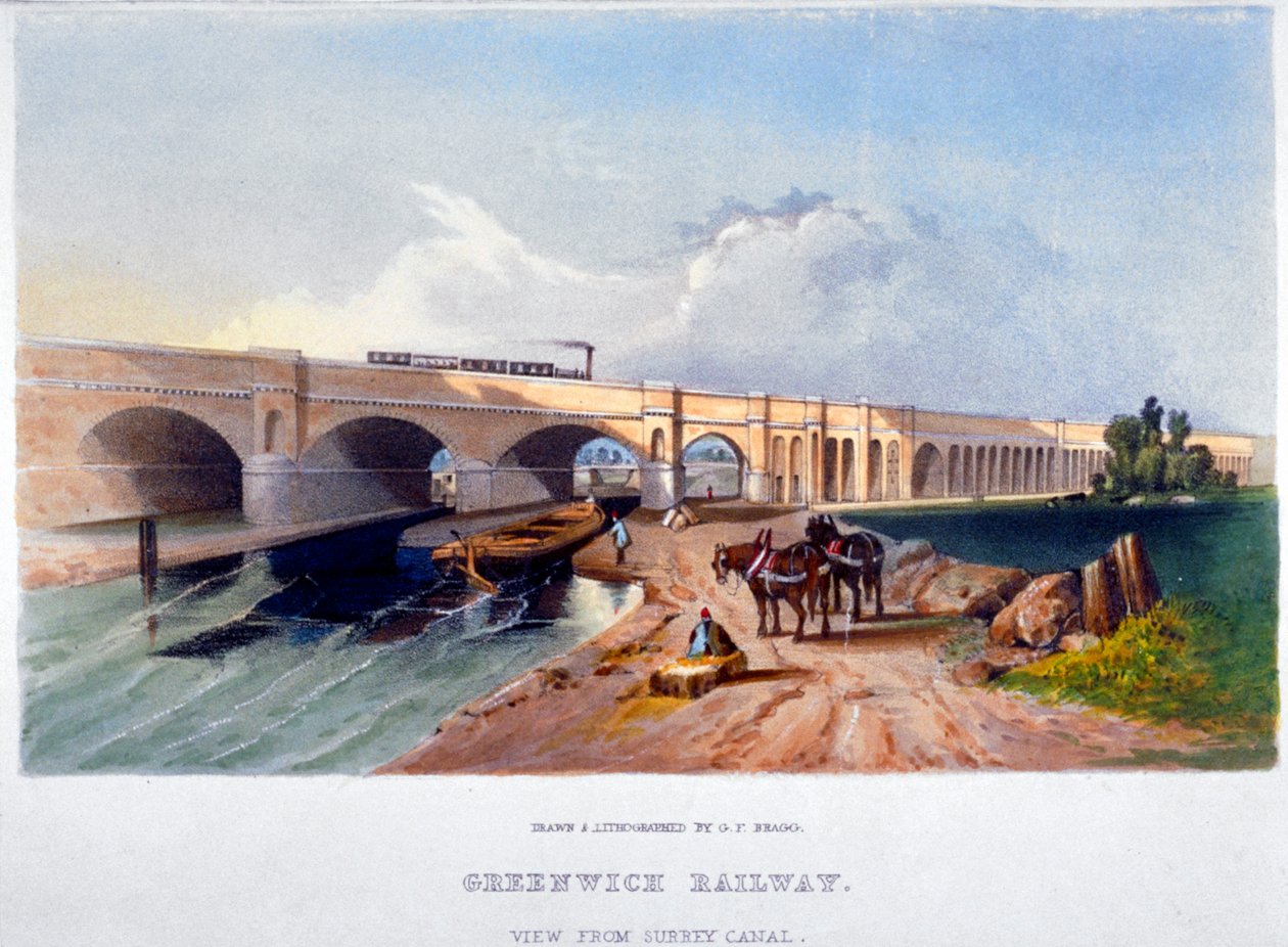 ग्रीनविच रेलवे, डेप्टफोर्ड, लंदन, 1836 द्वारा जीएफ ब्रैग