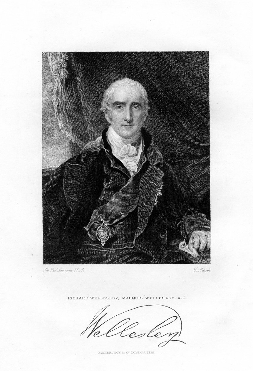 रिचर्ड कोली वेस्ले, बाद में वेलेस्ली, 1 मार्केस वेलेस्ले, 1829। द्वारा जी Adcook