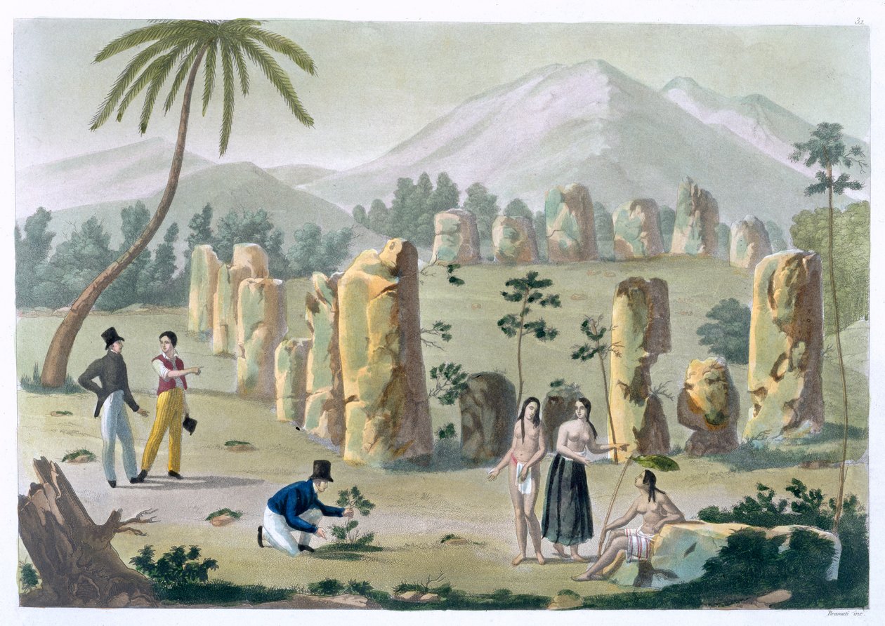 हाउस ऑफ़ द एनसिएंट्स, आइलैंड ऑफ़ टिनियन, c1820-1839 द्वारा जी ब्रामती