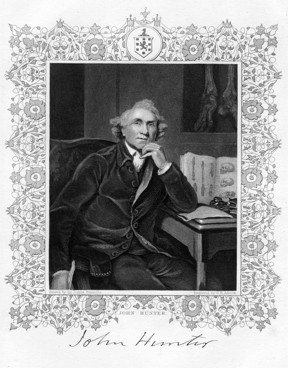 जॉन हंटर 1728-1793, स्कॉटिश सर्जन, 19 वीं सदी। द्वारा जीएच एडकॉक