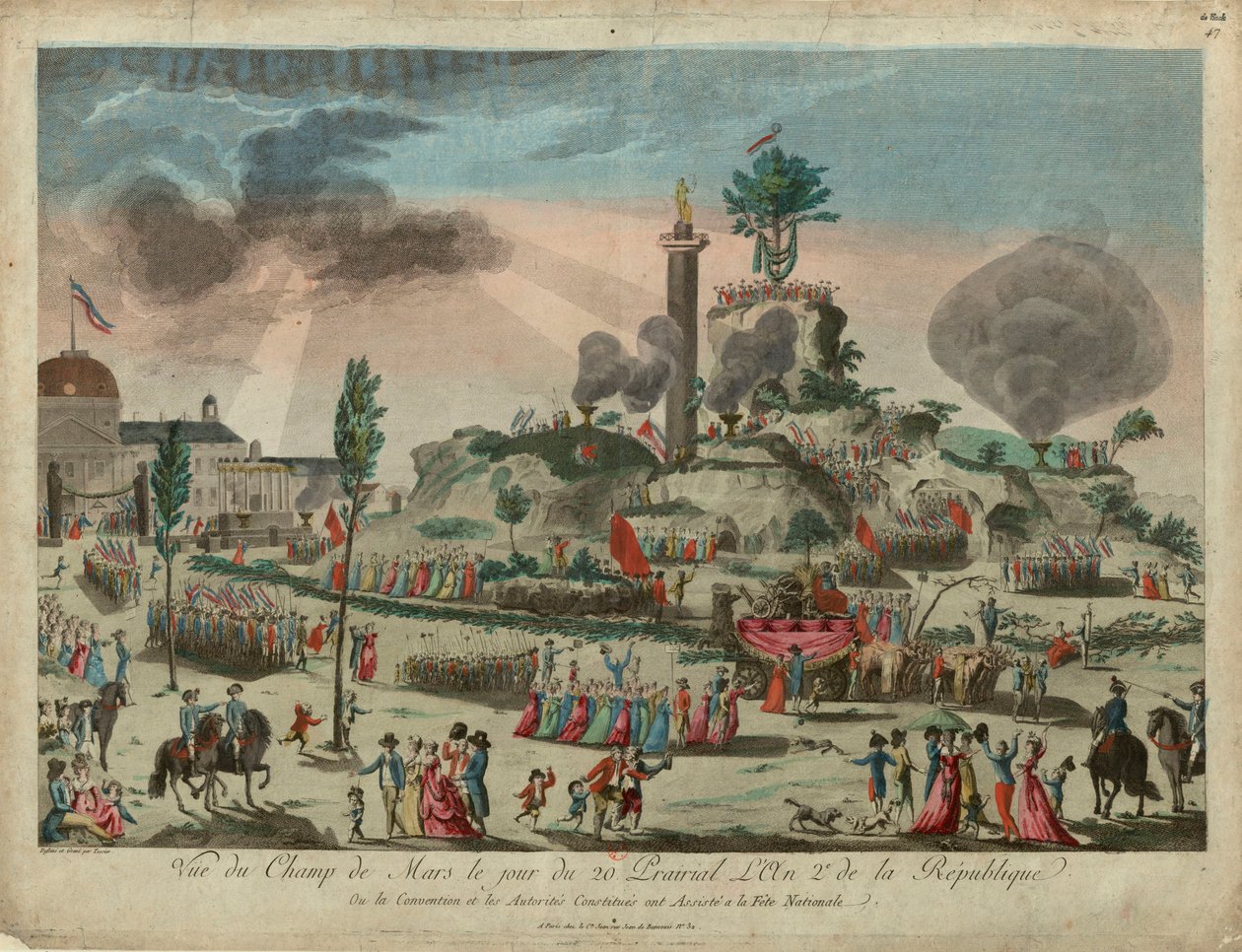 8 जून 1794, 1794 मंगल के क्षेत्र में सर्वोच्च अस्तित्व का उत्सव। द्वारा जी टेक्सियर