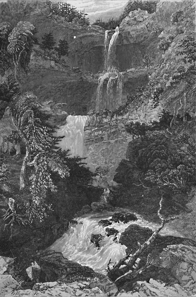 ट्रेंटन फॉल्स का पैनोरमा, 1883 द्वारा जी। व्यंद