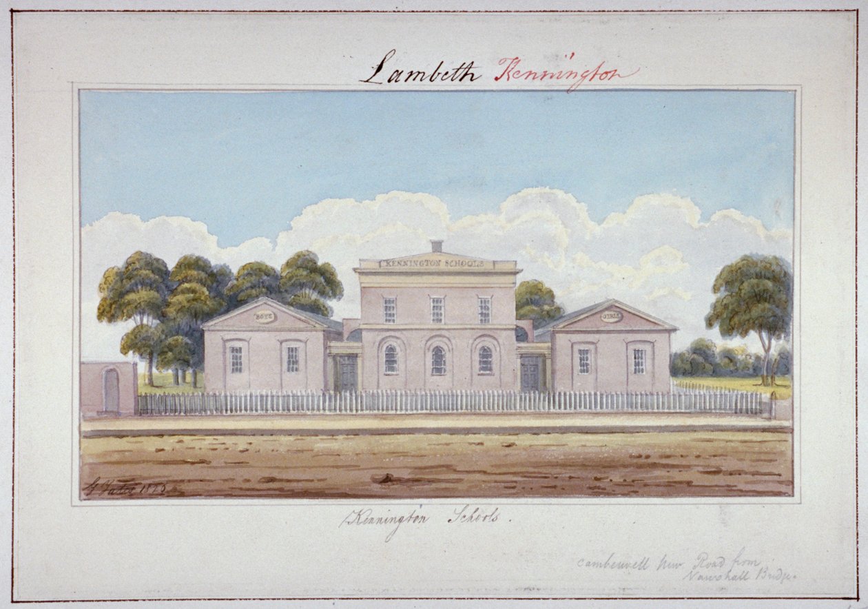 केनिंगटन स्कूल, कैम्बरवेल न्यू रोड, लैम्बेथ, लंदन, 1826 द्वारा जी येट्स