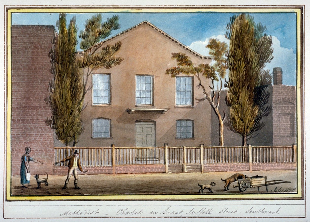 मेथोडिस्ट चैपल, ग्रेट सफ़ोक स्ट्रीट, साउथवार्क, लंदन, 1825 द्वारा जी येट्स