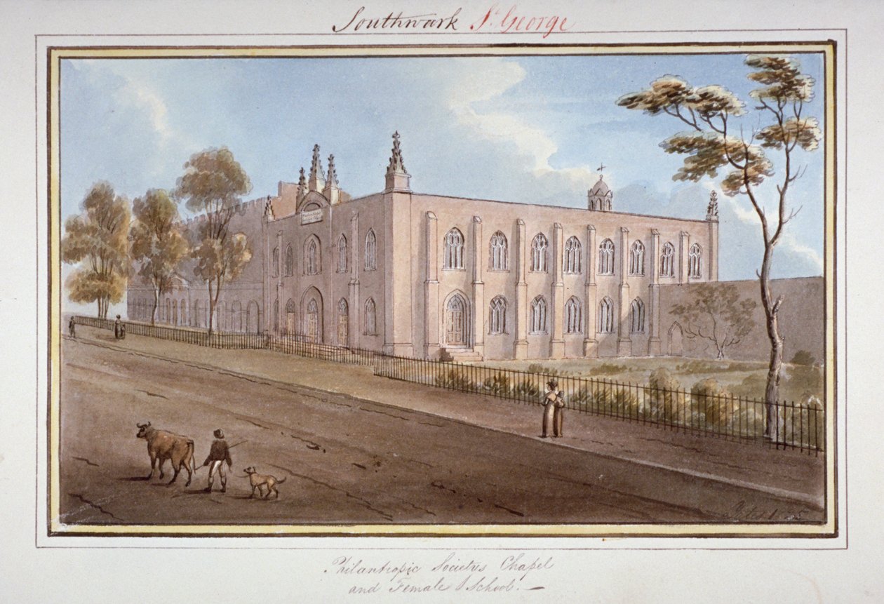 द फिलैंथ्रोपिक सोसाइटी इंस्टीट्यूशन, साउथवार्क, लंदन, 1825 द्वारा जी येट्स